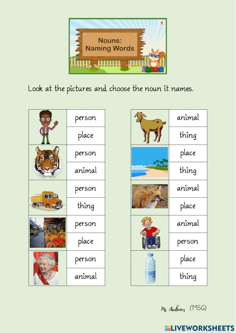 Naming Words Nouns Interactive Worksheet Live Worksheets 60 OFF Naming Words Nouns Interactive Worksheet Live Worksheets 60 OFF