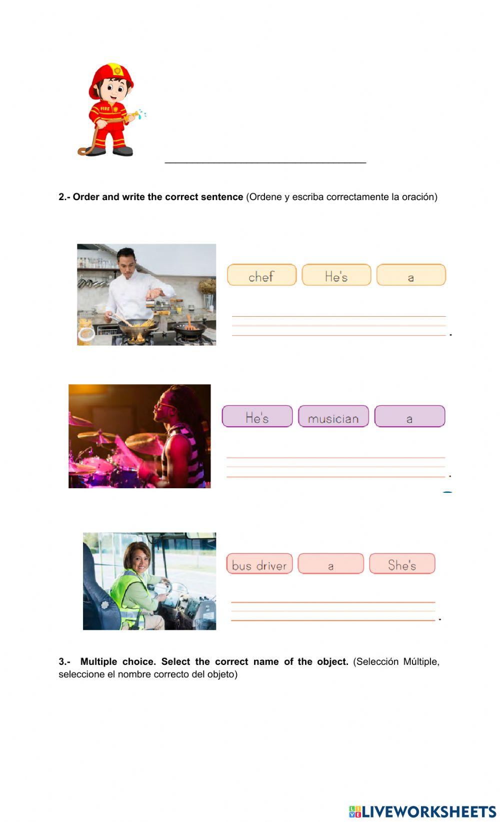 Ocupaciones y objetos