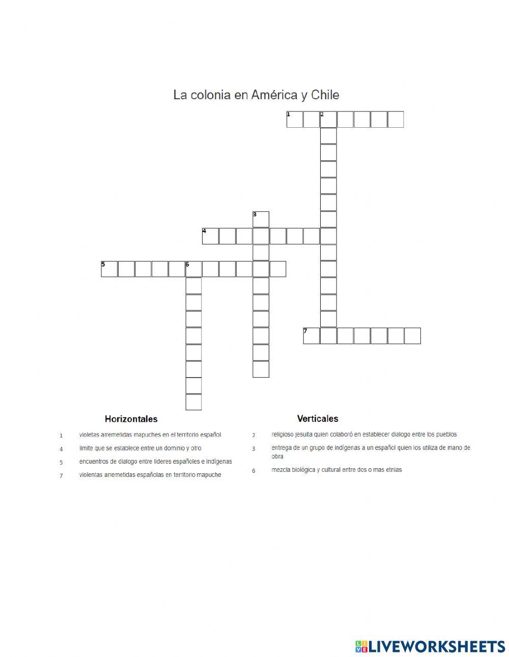 Lectura y crucigrama la colonia