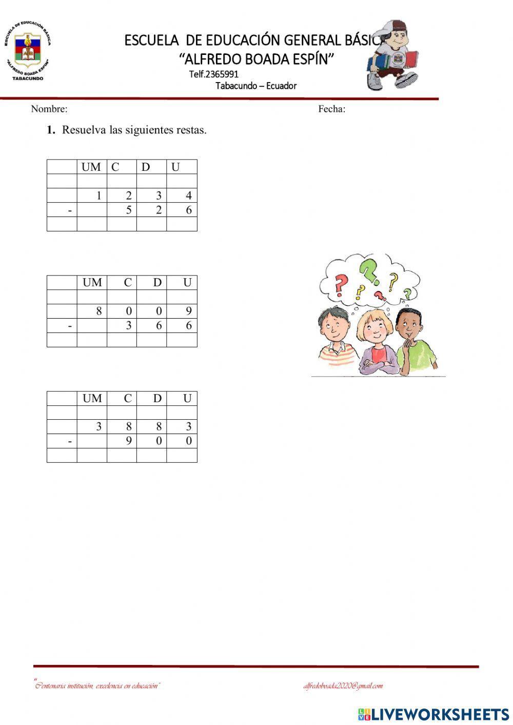 Restas con reagruoación