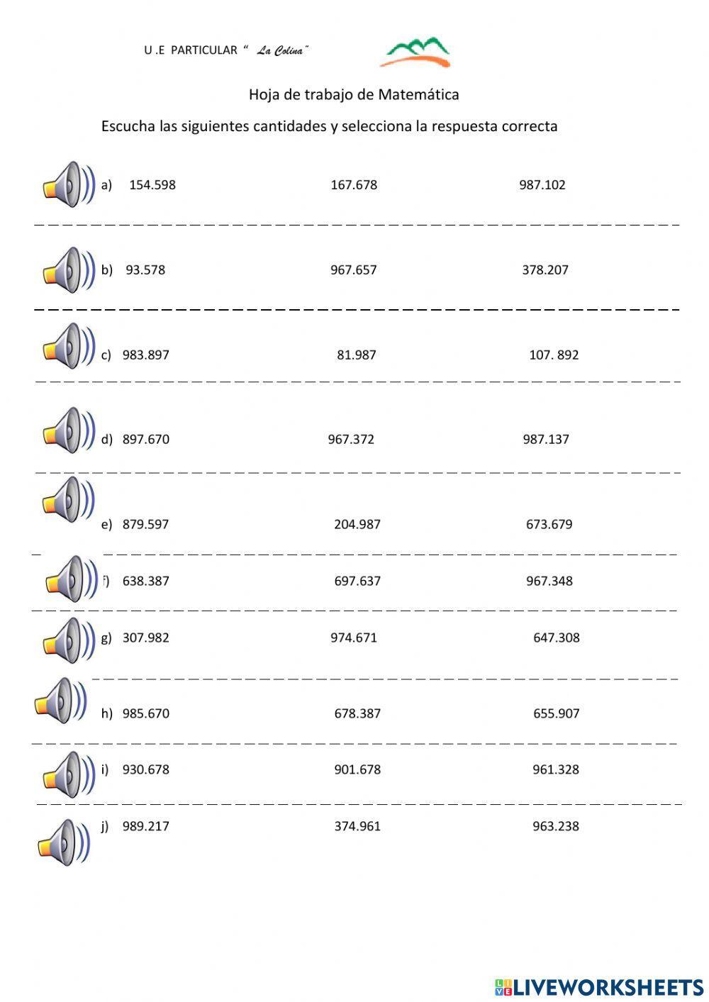 Números de seis cifras