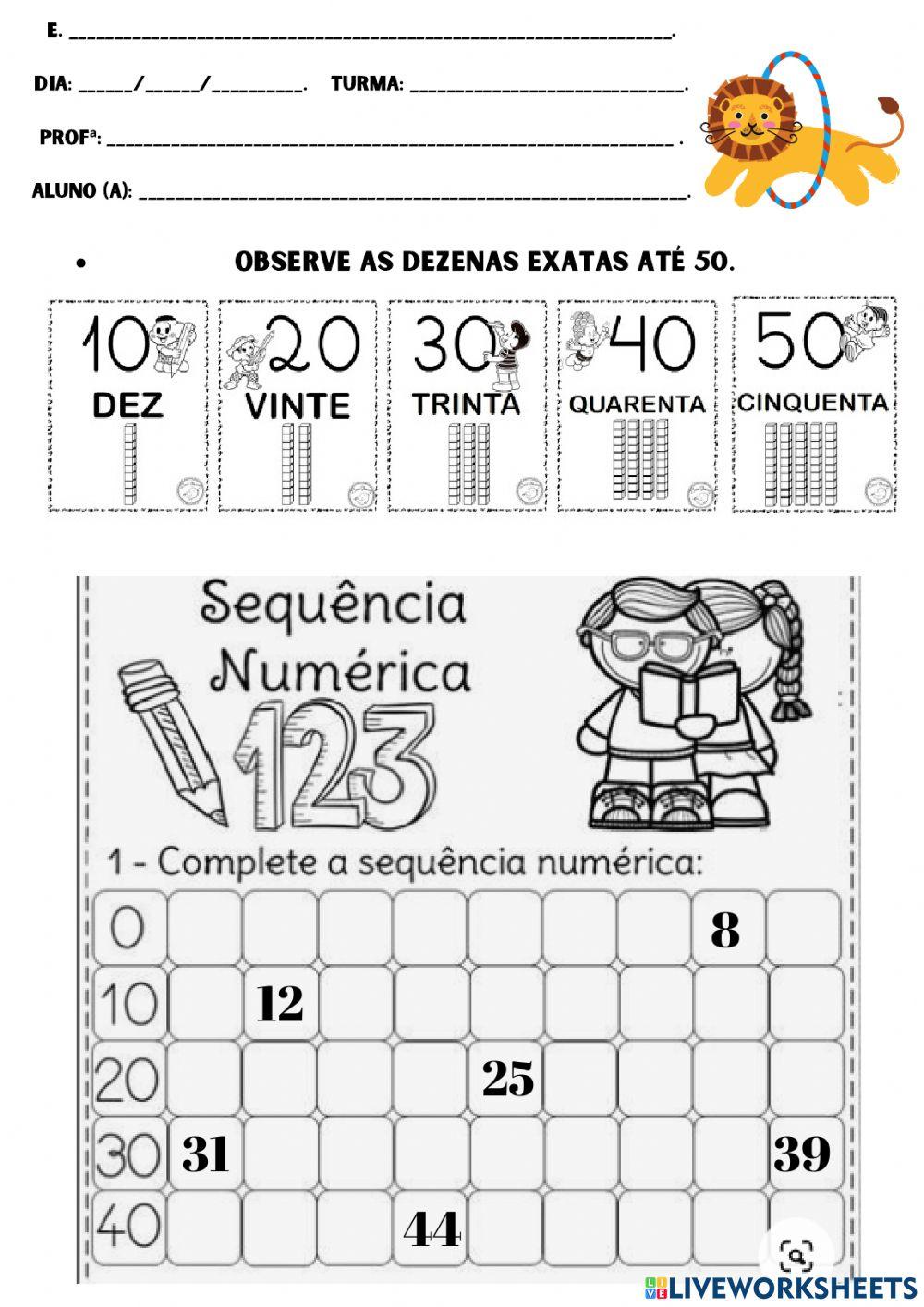 NUMERANDO ATÉ 50. NUMERANDO ATÉ 50.