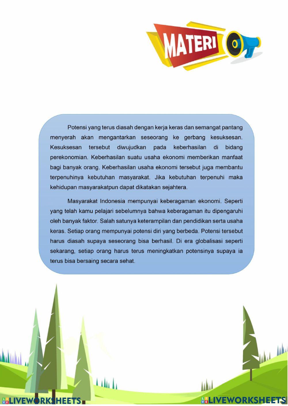 Sikap terhadap keberagaman ekonomi