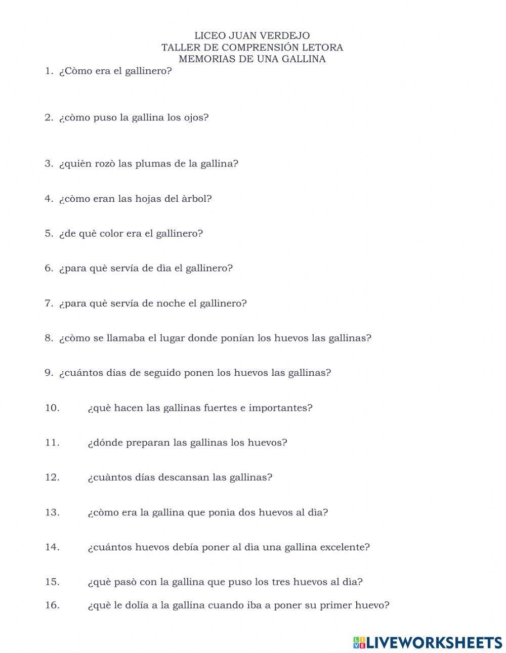 Taller 4 memorias de una gallina