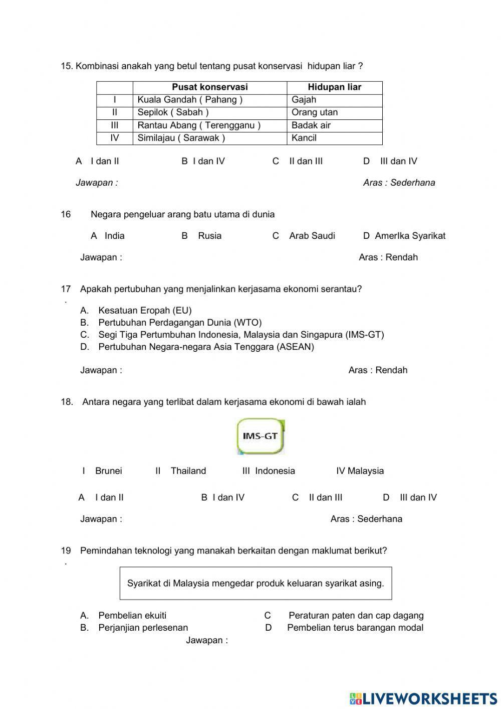 ujian 2 Geografi Tingkatan 3 2021 ( OKT )