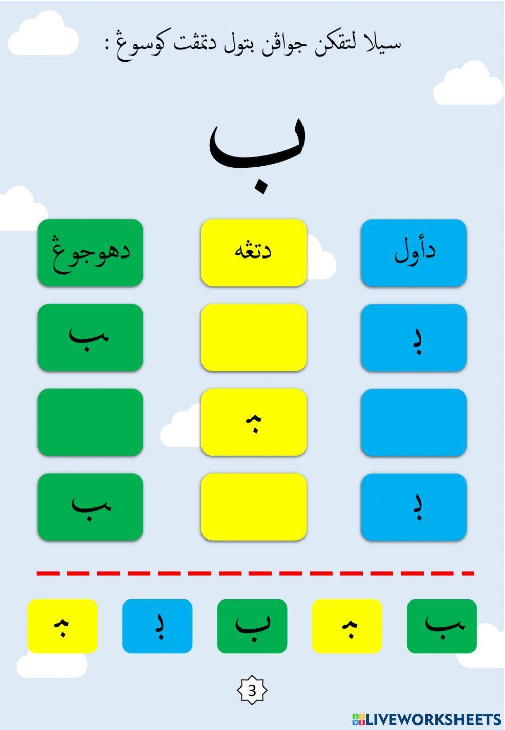Latihan Mengenal Bentuk Kedudukan Huruf : 02.Ba
