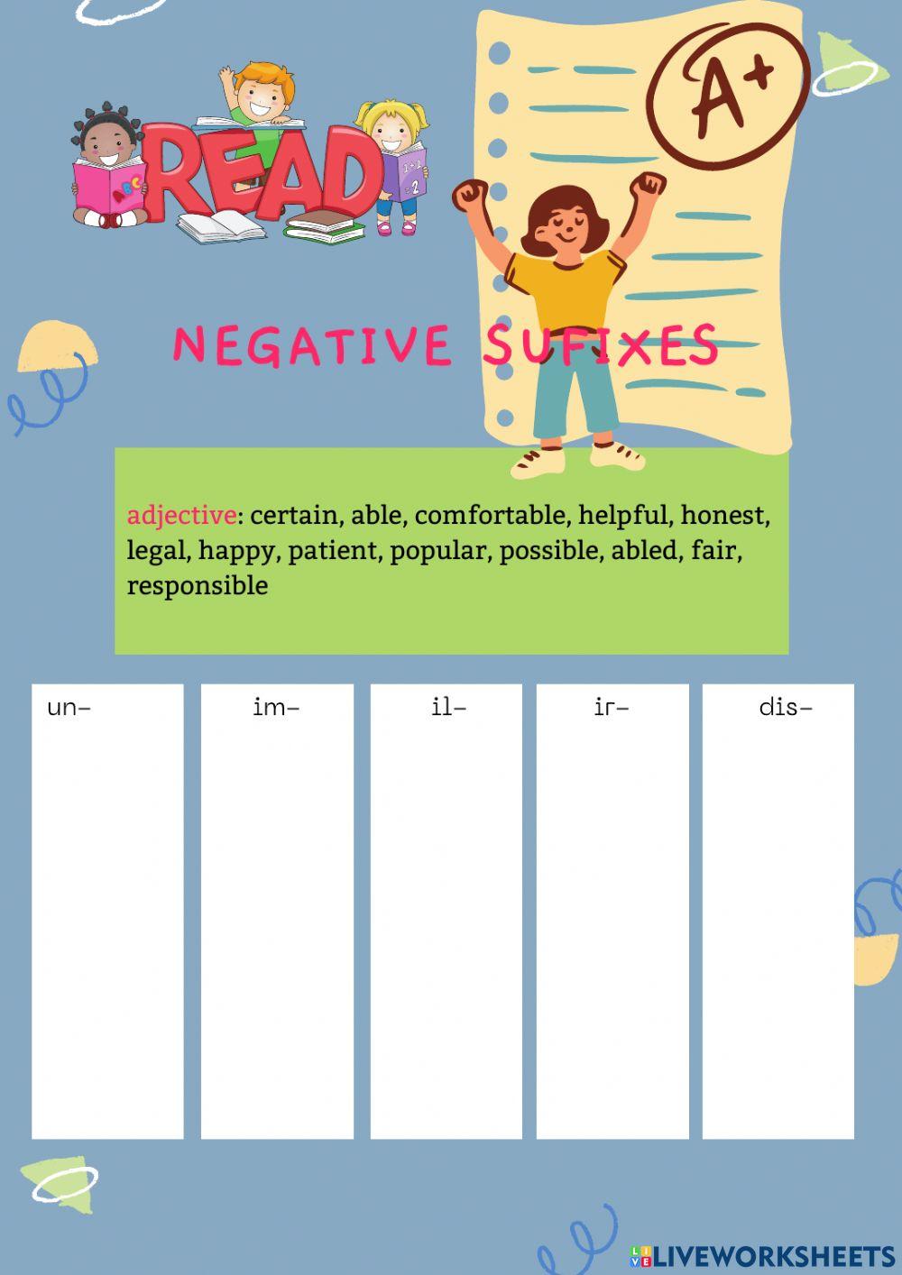 Negative prefixes