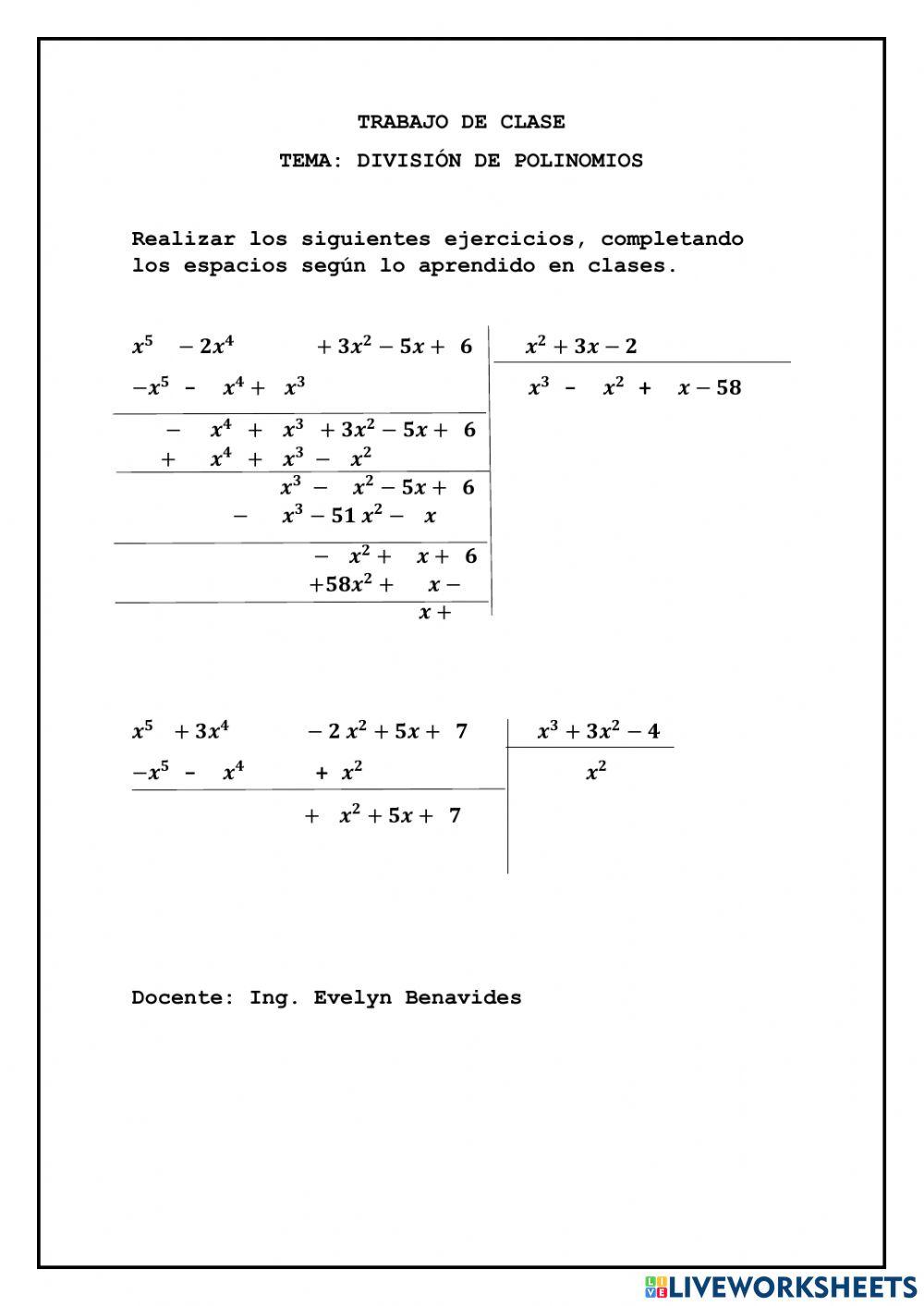 División de polinomios