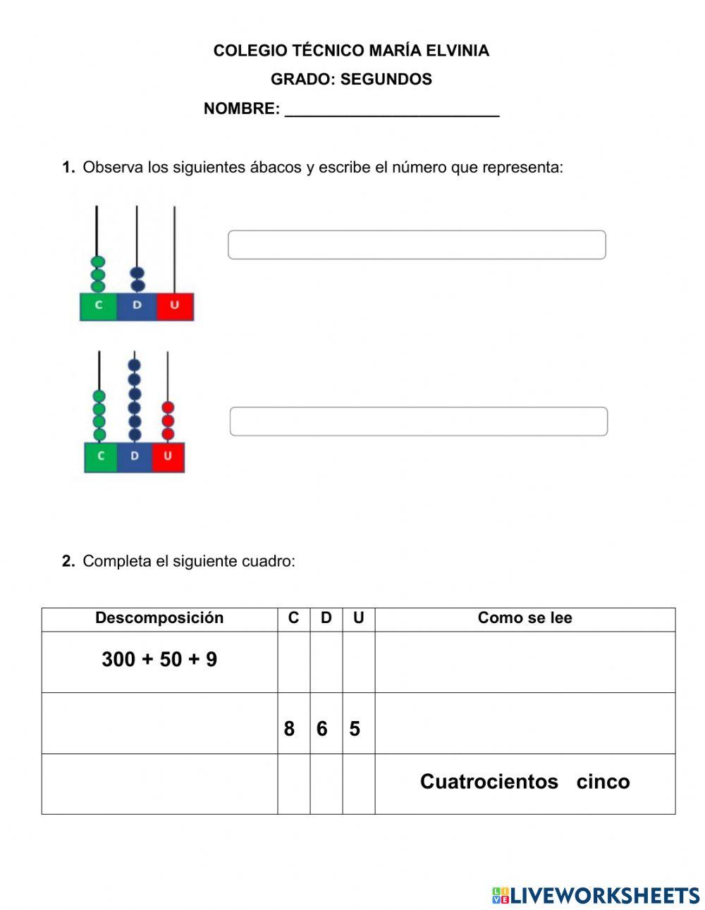 Números de tres cifras