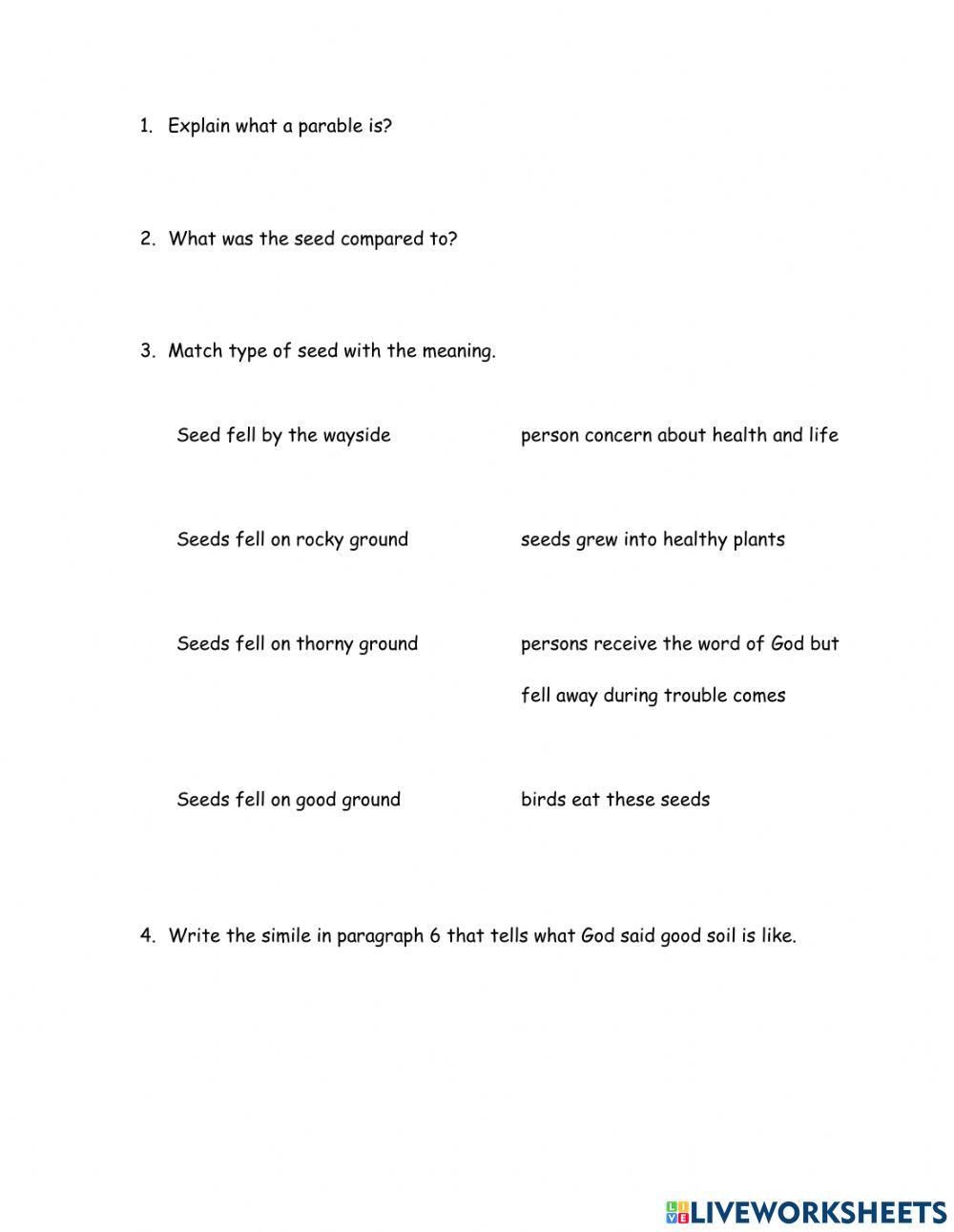 The Nature of God The Parable of the Sower