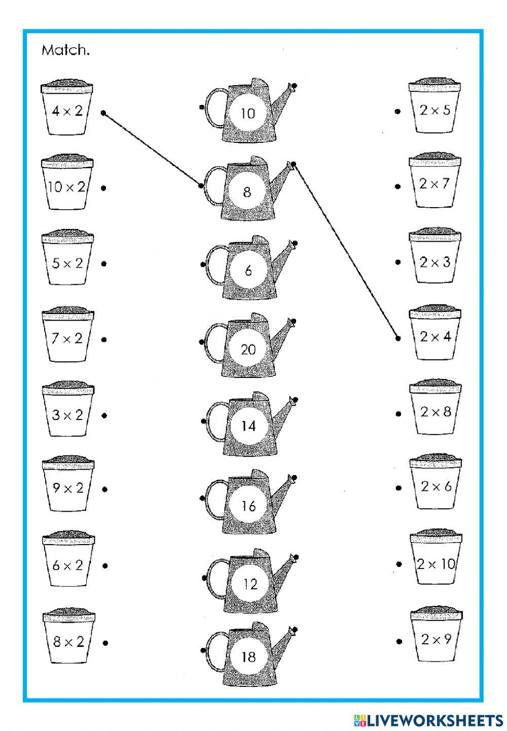 Multiply by 2 online exercise for Live Worksheets