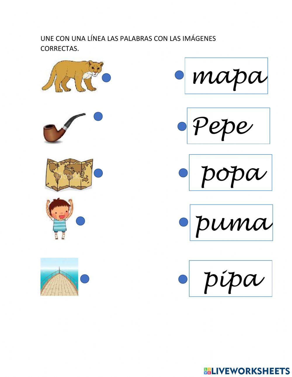 Une las palabras con las imágenes correctas