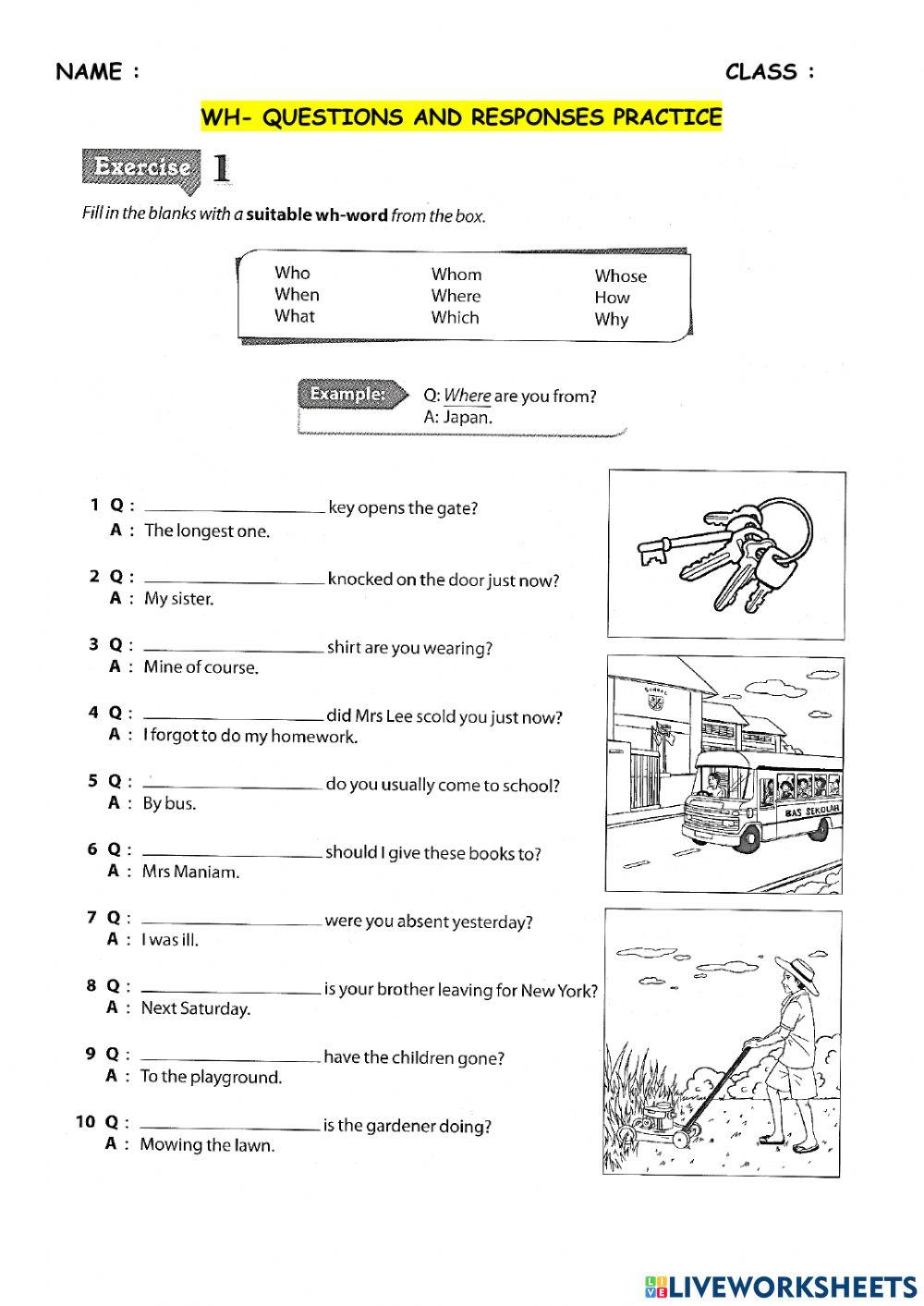 Wh- Questions and Responses