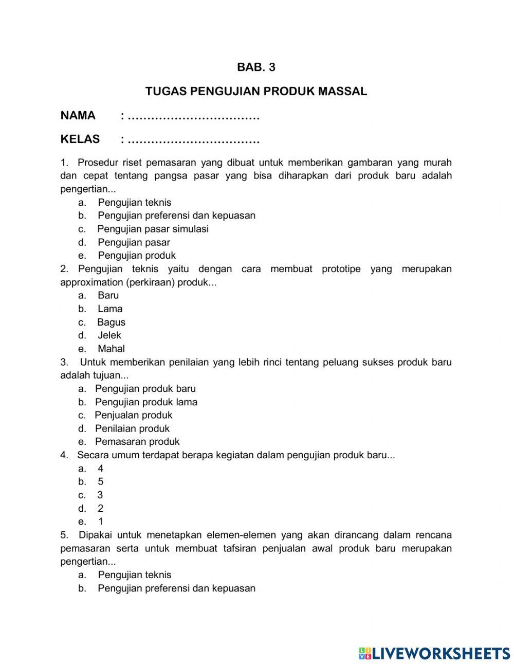 Pengujian produk massal