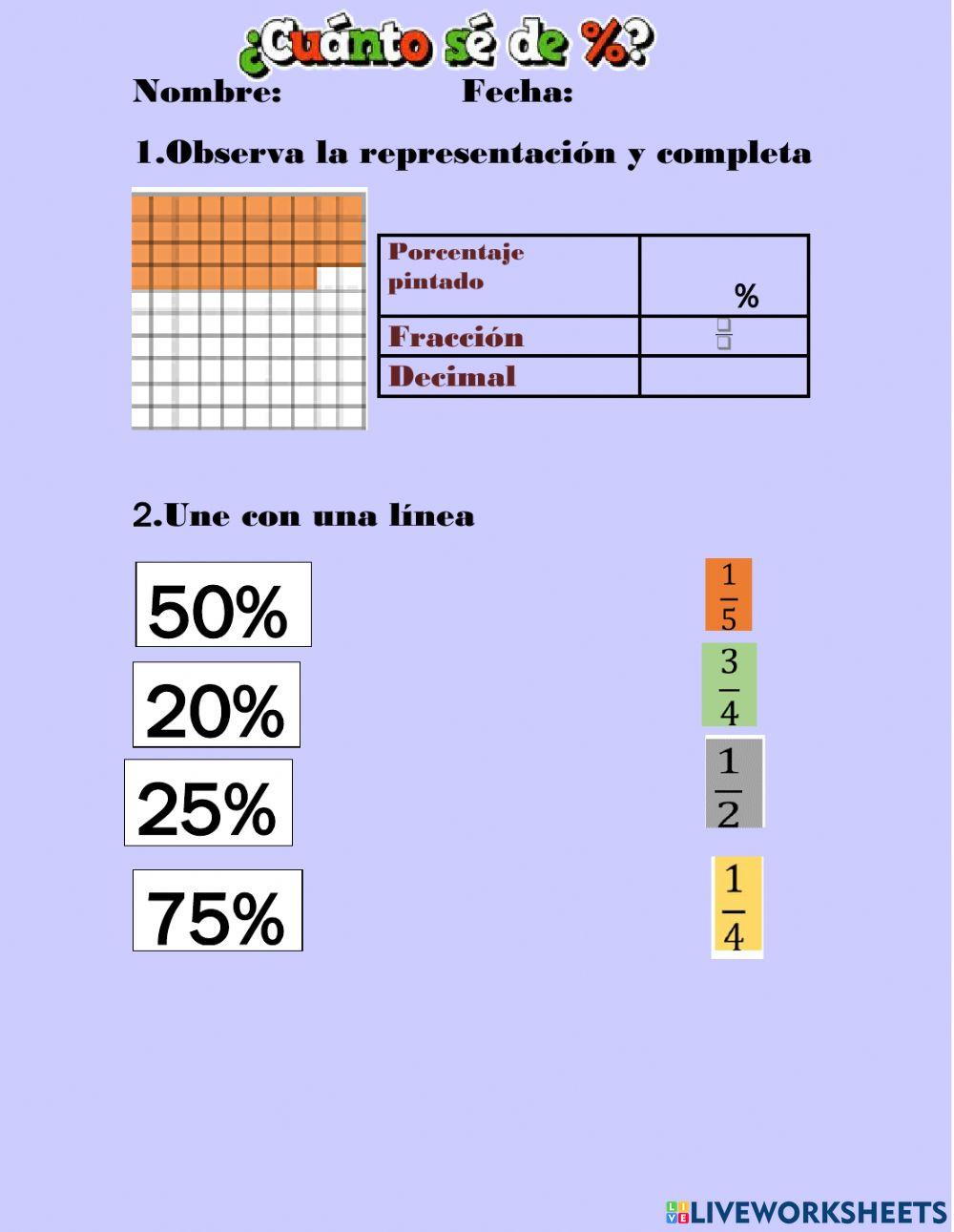 Ticket de porcentajes