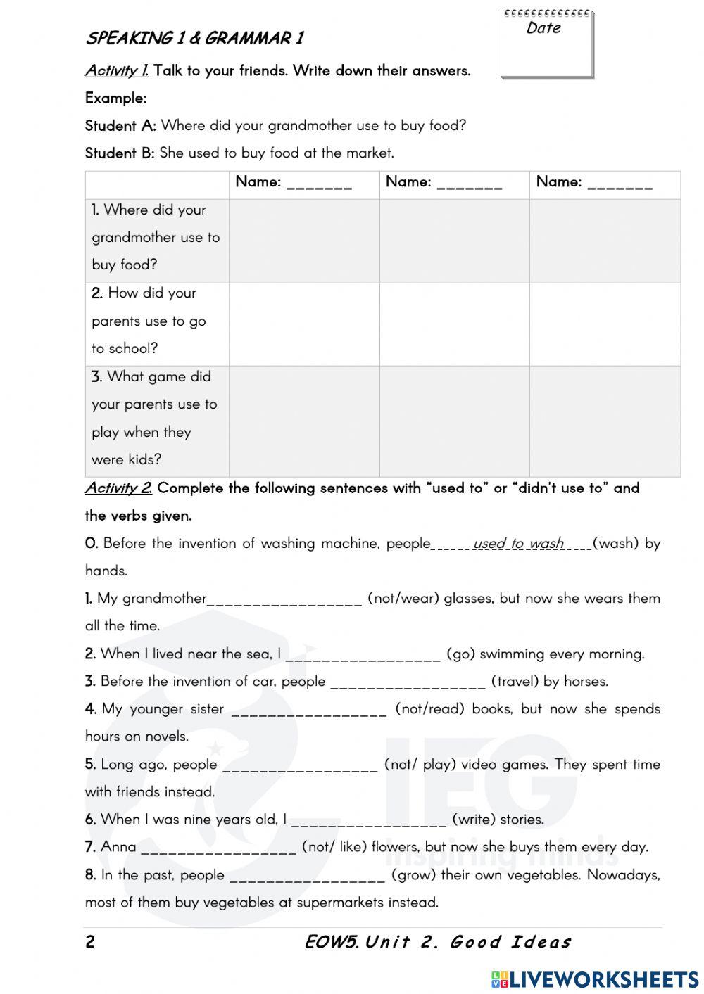Grade5-IEGbooklet-U2-Gram1Usedto-Review1