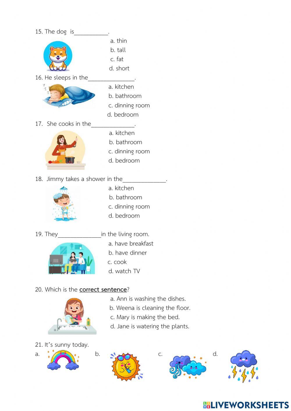ข้อสอบกลางภาค วิชาภาษาอังกฤษ ป.4