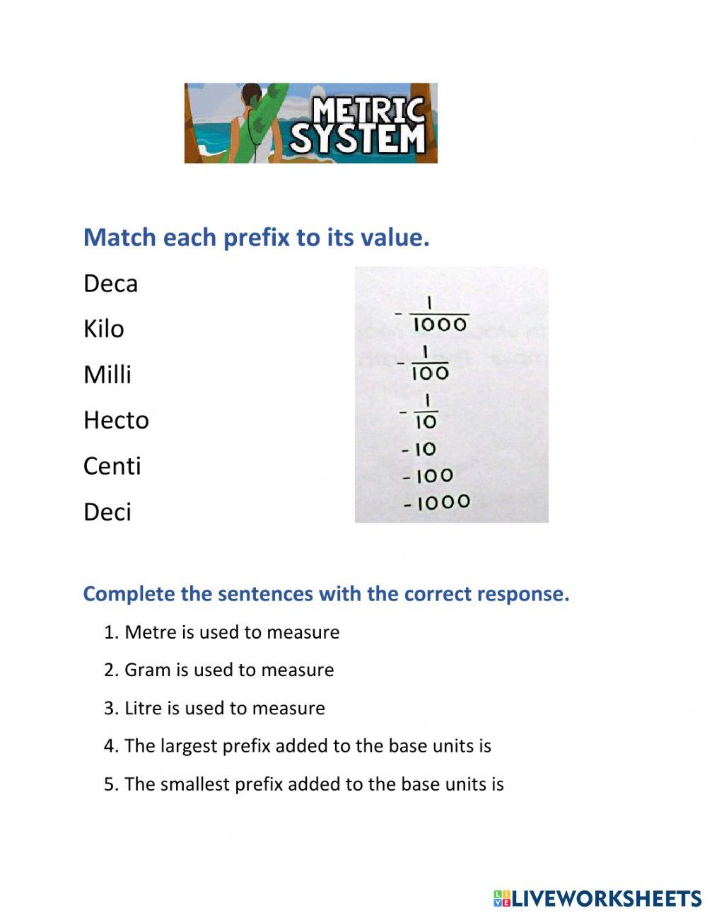 1485621 | The metric system | MRSBOLT | LiveWorksheets