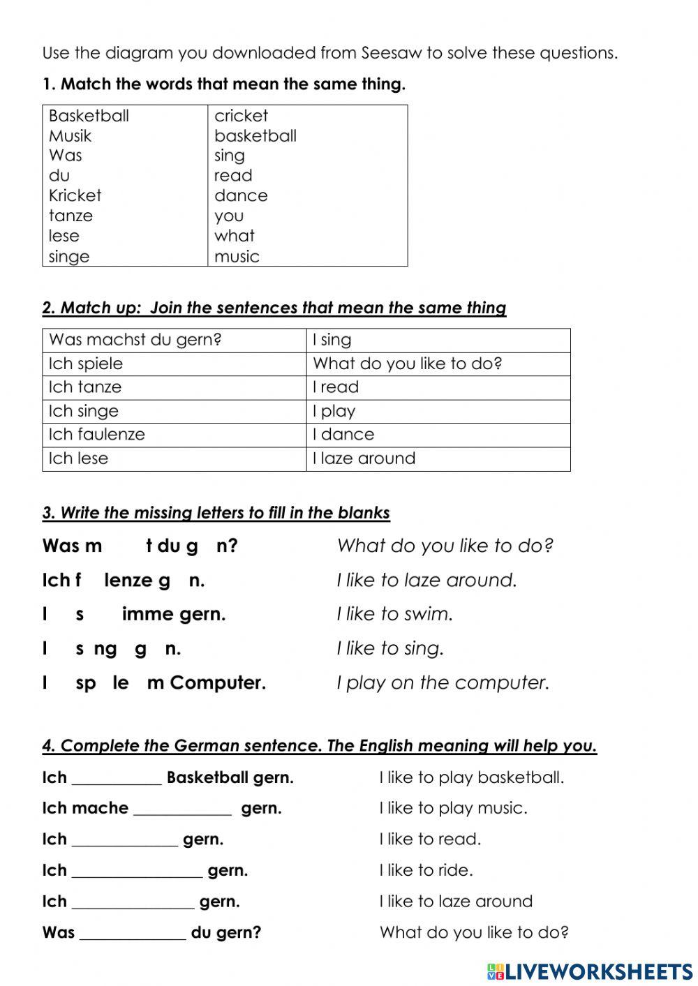 German Freetime - Hobbies