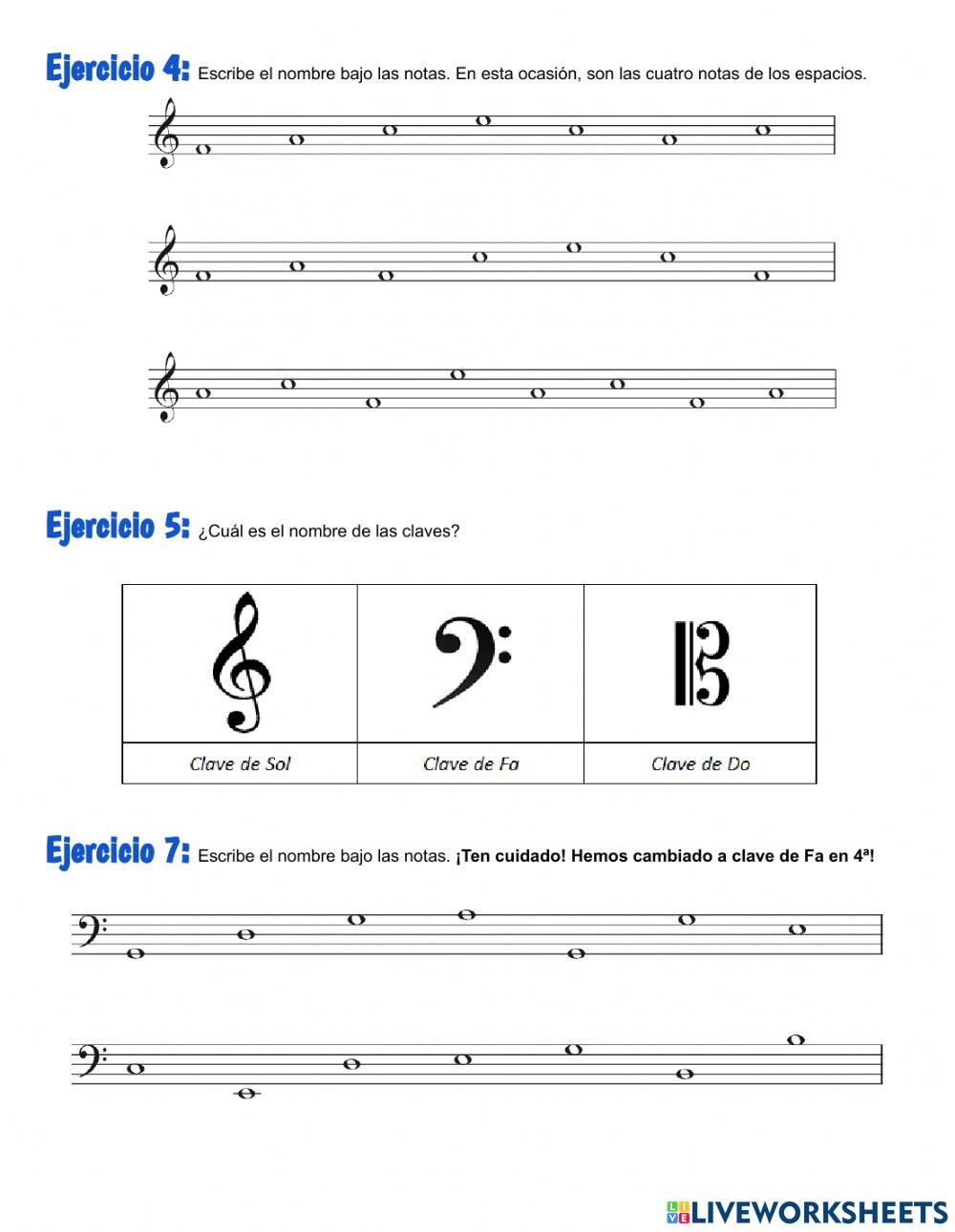 F1: Pentagrama y claves
