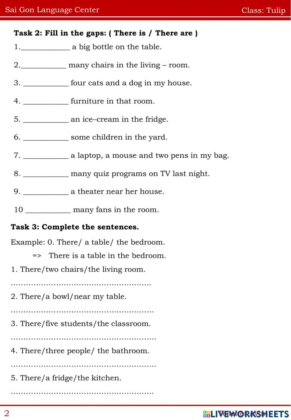 Worksheet tulip