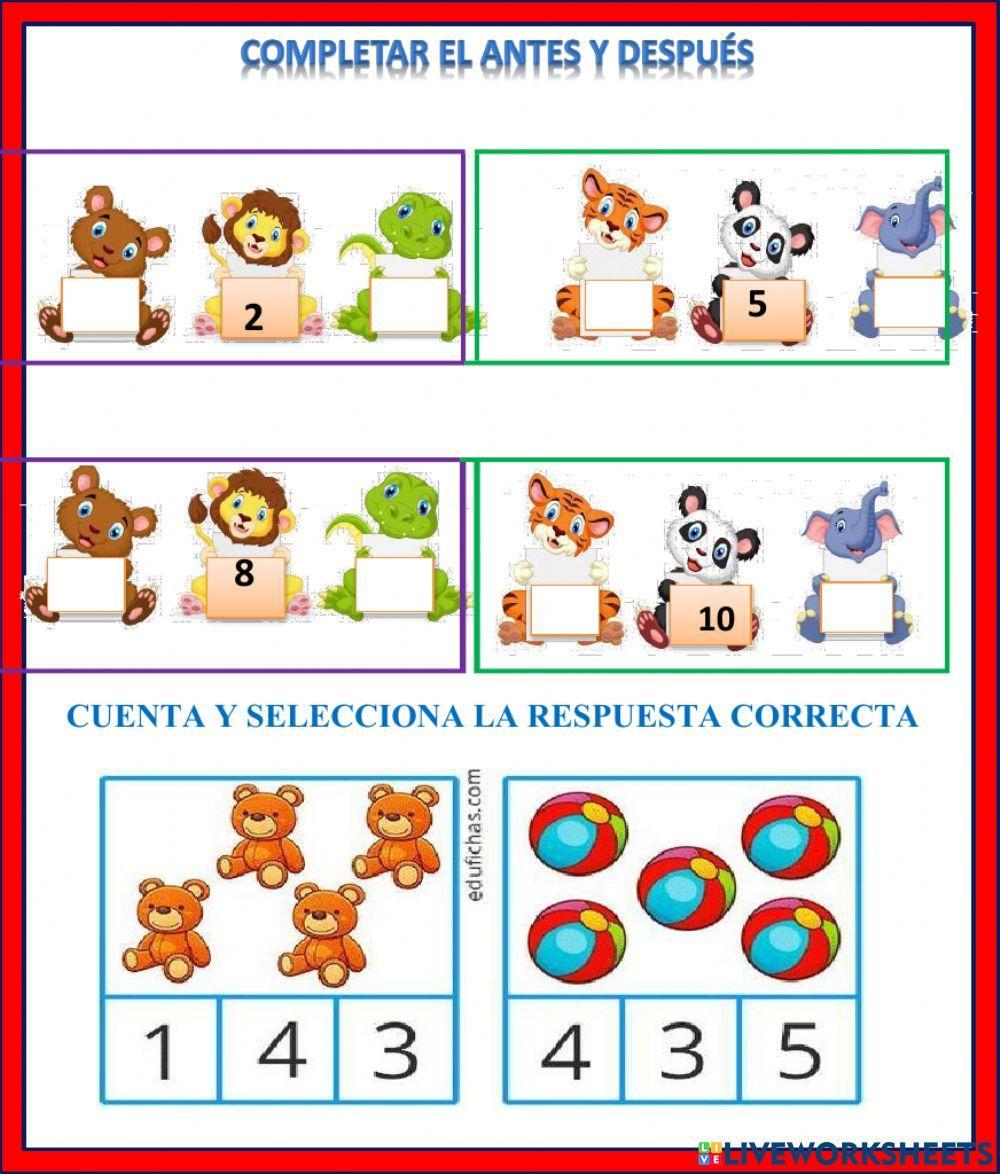 Evaluación Mate 4 años