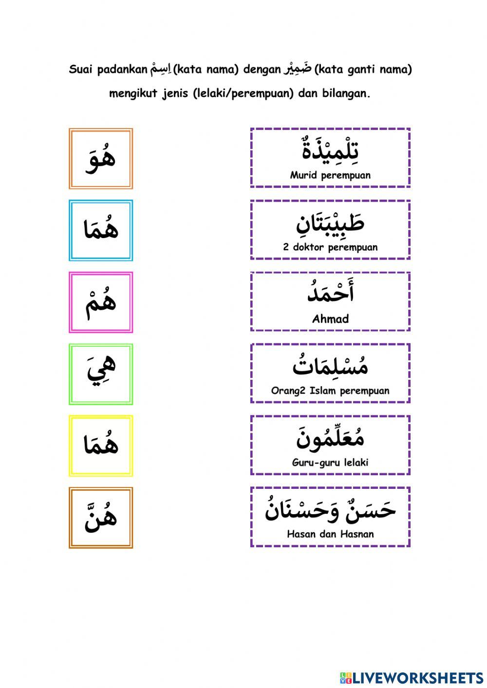 Dhomir-Arab Tahun 4  (اَلضَّمَائِرُ: هُوَ-هُمَا-هُمْ-هِيَ-هُمَا-هُنَّ)