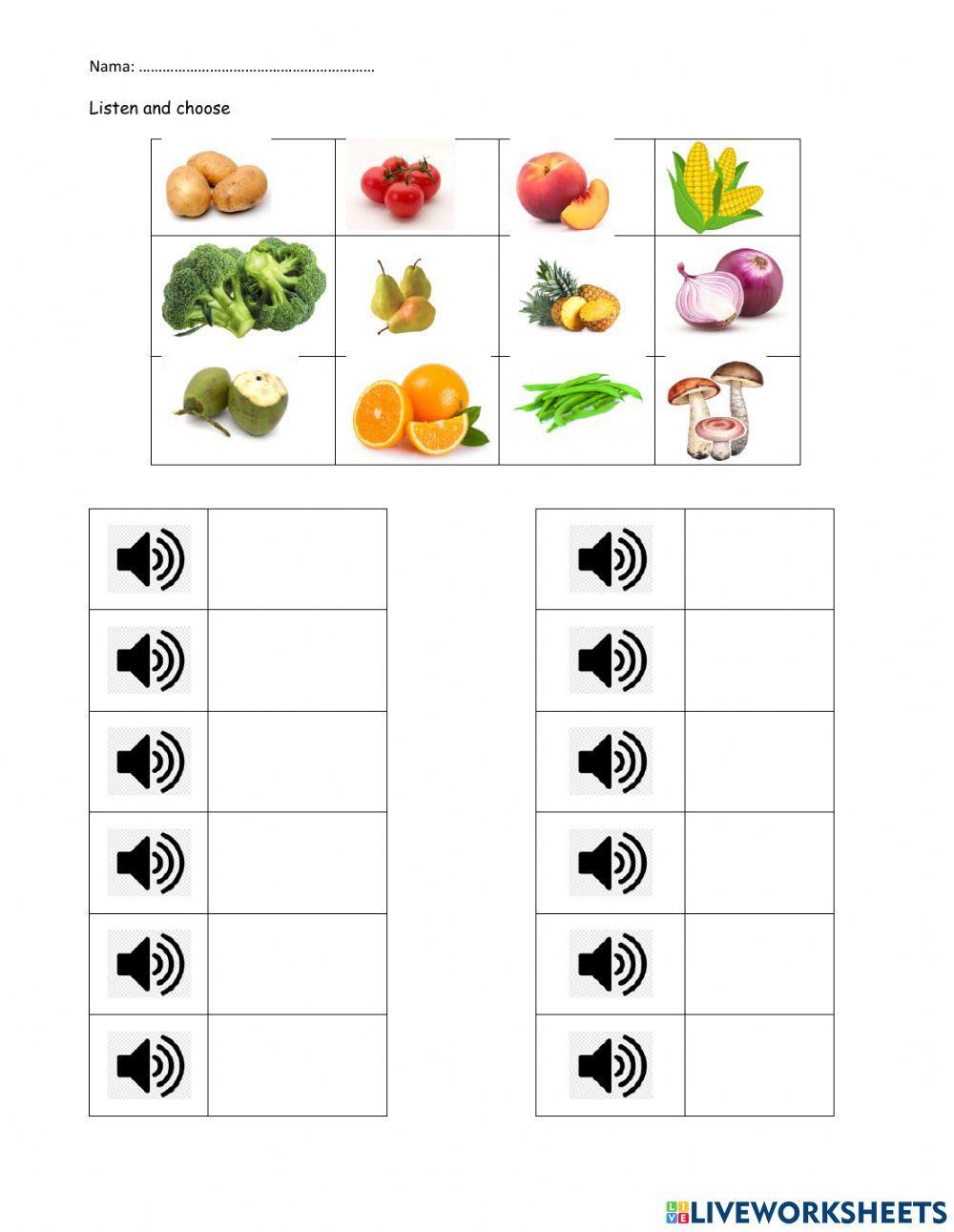 Fruit and vegertables