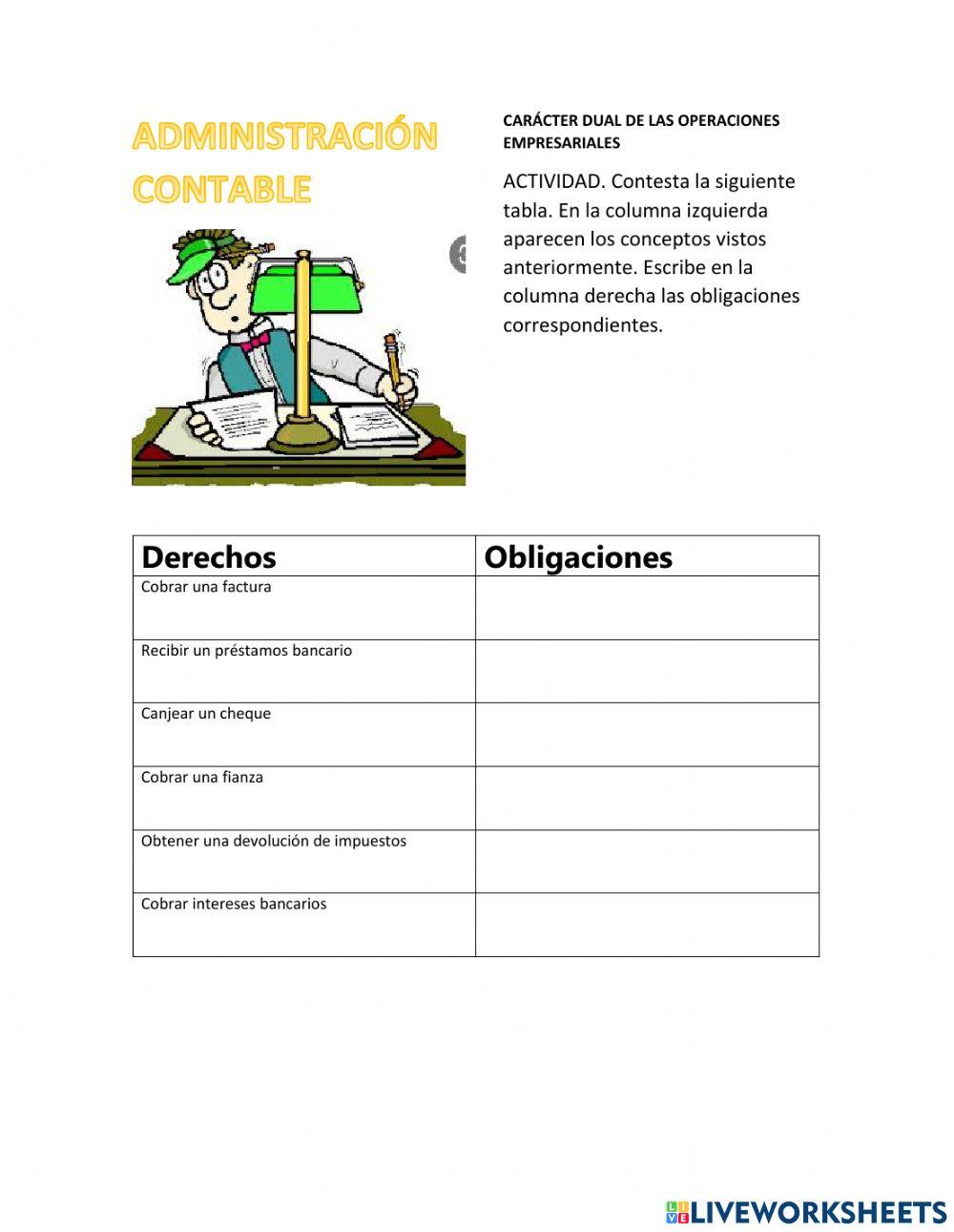 Operaciones contables caracter dual