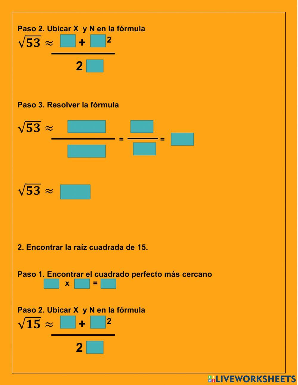 Raiz cuadrada. Método babilónico