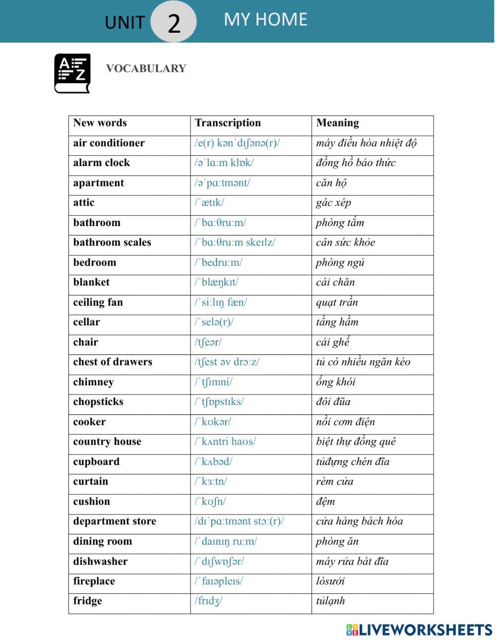 G6 Global Success - U2 - Pronunciation and Vocabulary