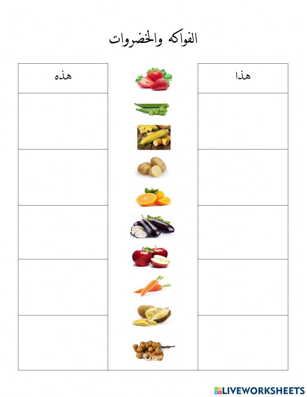 الفواكه والخضروات