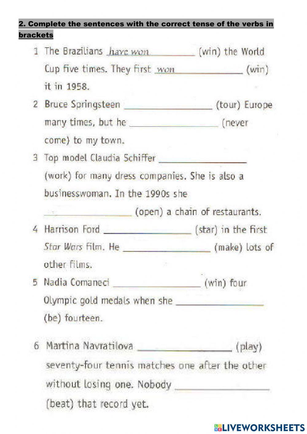 Unit 10-11 (past simple-present perfect)