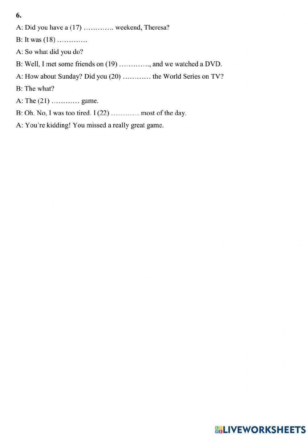 My weekend (listening)