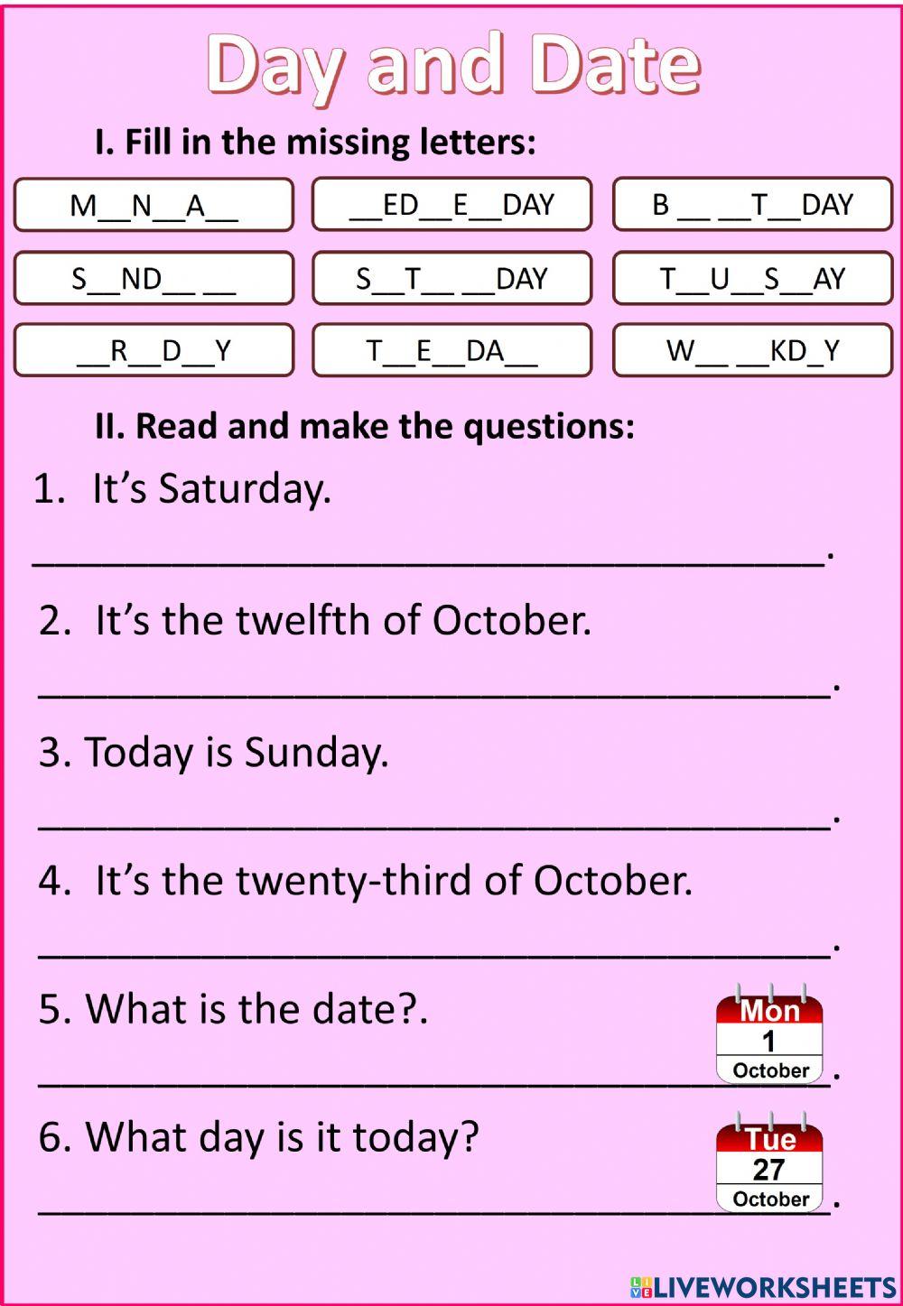 Date Free Worksheet Live Worksheets date-free-worksheet-live-worksheets
