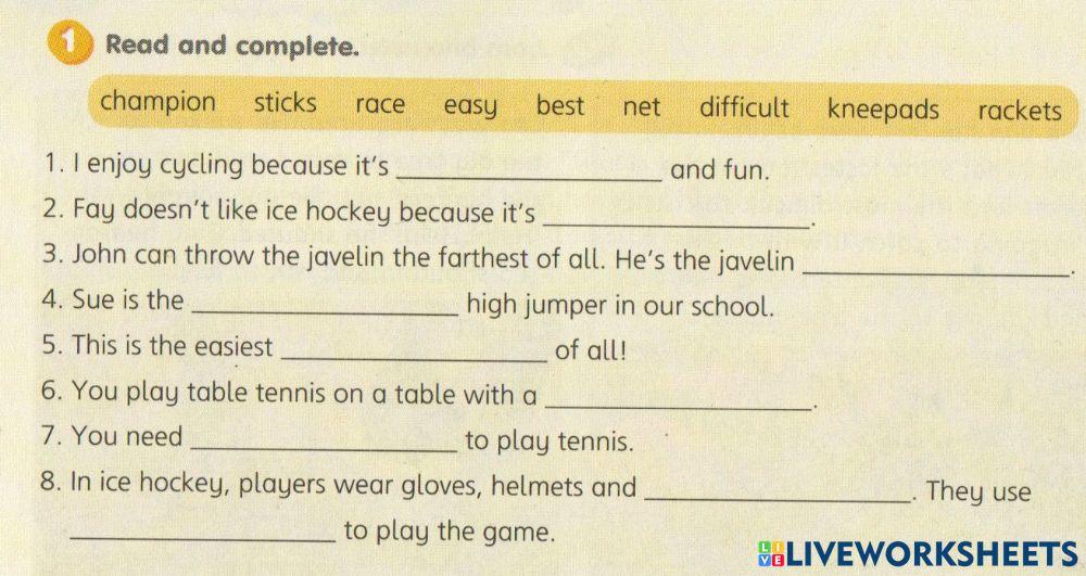 Module 9 Get Active Revision Activity 1