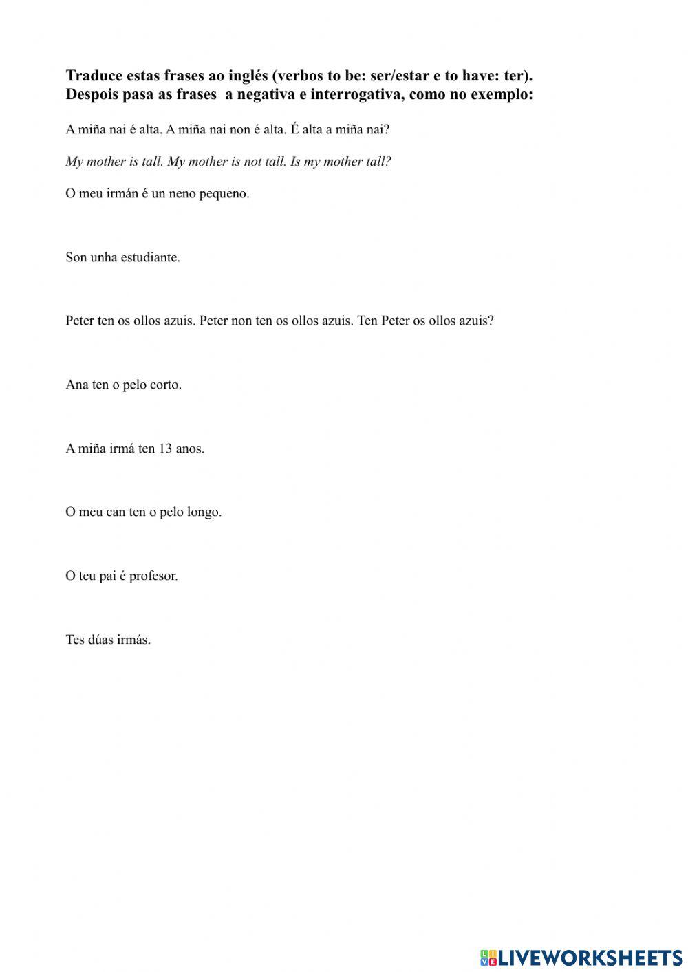 To be to have, translation