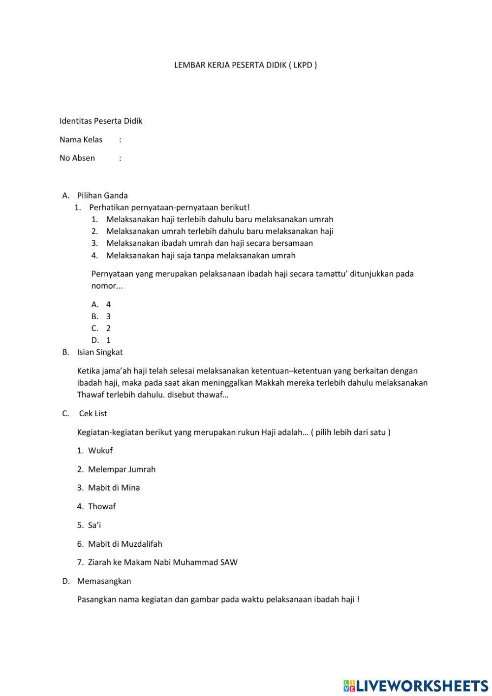 LKPD Hikmah Haji,zakat dan wakaf