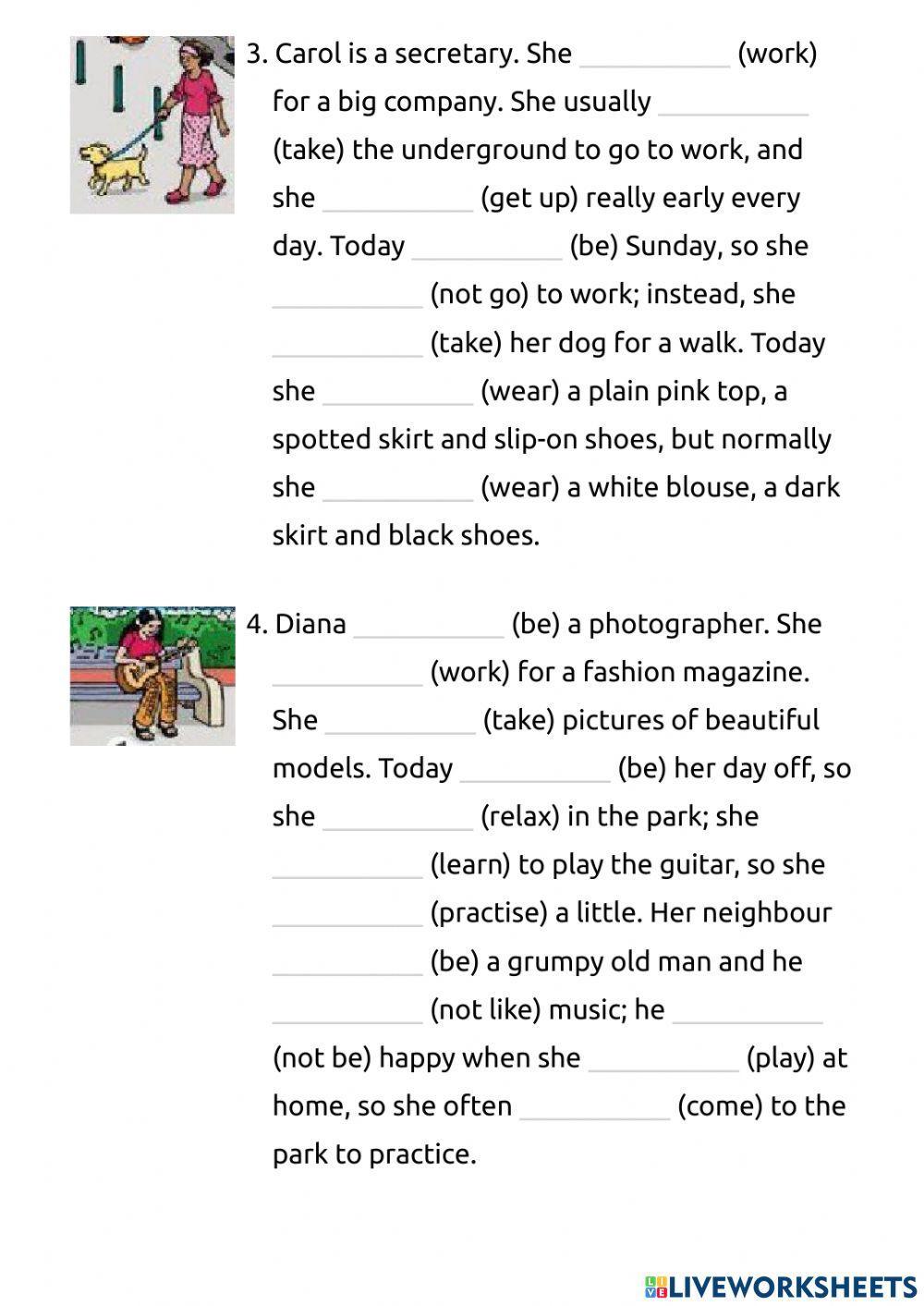 Present simple - present continuous - part 1