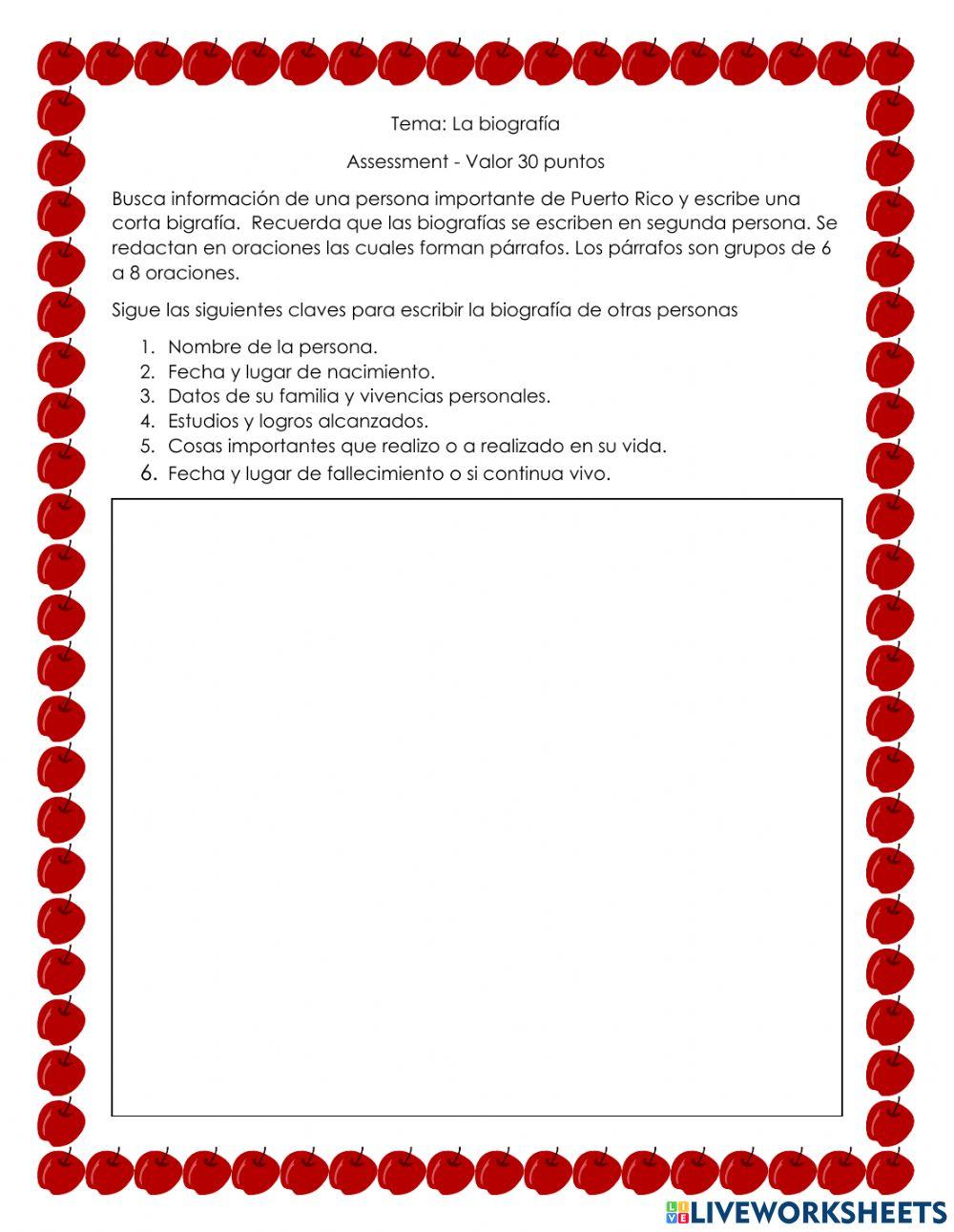Tema: La biografía Tema: La biografía
