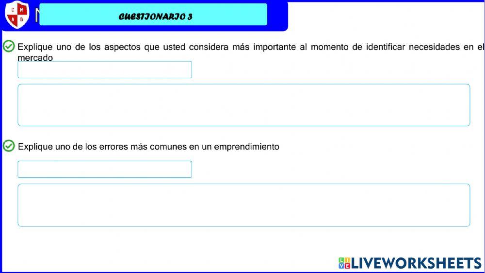 Cuestionario 3 - emprendimiento