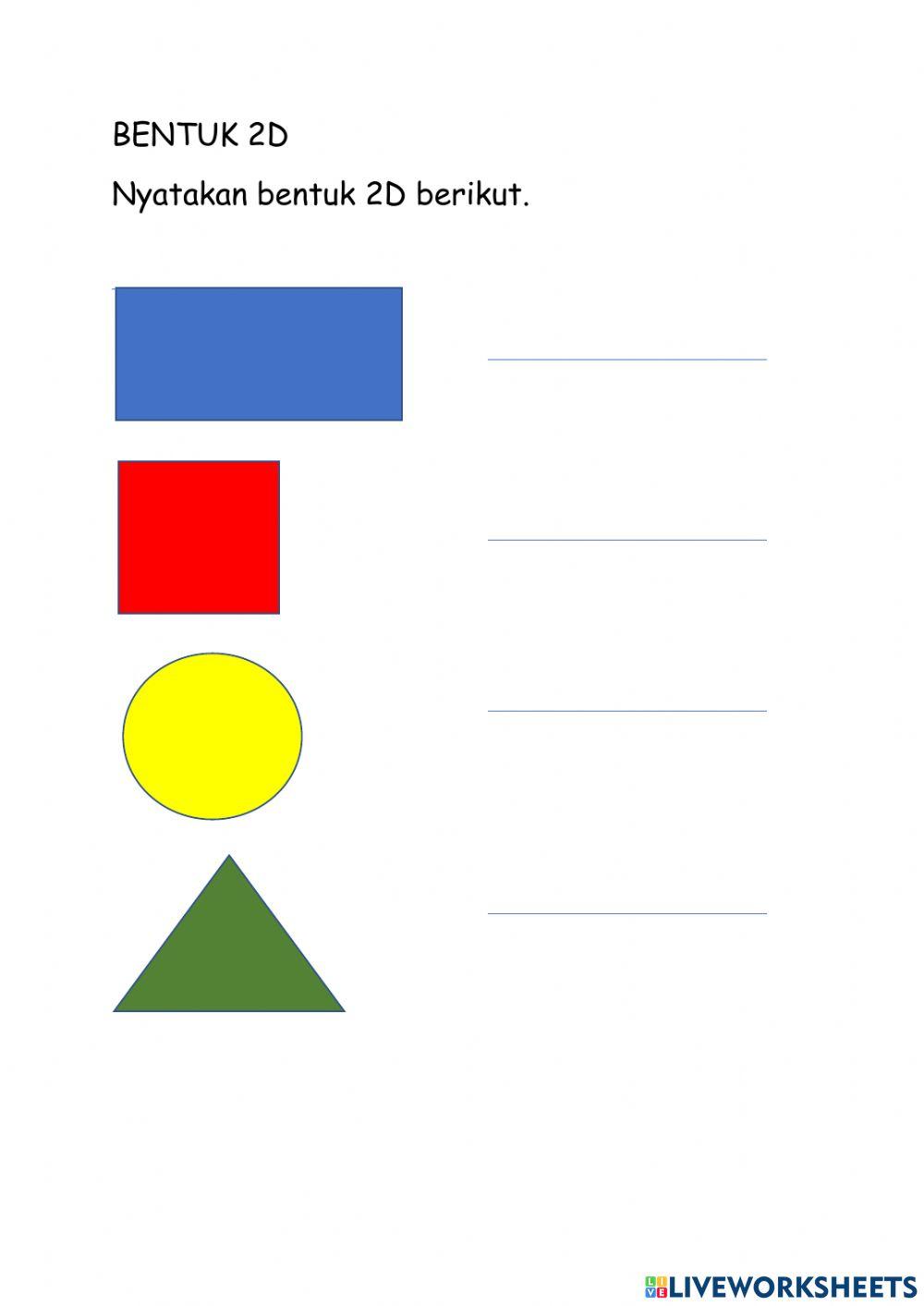 1487277 | Bentuk 2D | rashidahzaman | LiveWorksheets