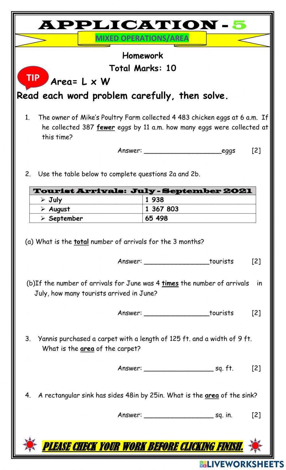 Mixed Operations-Area