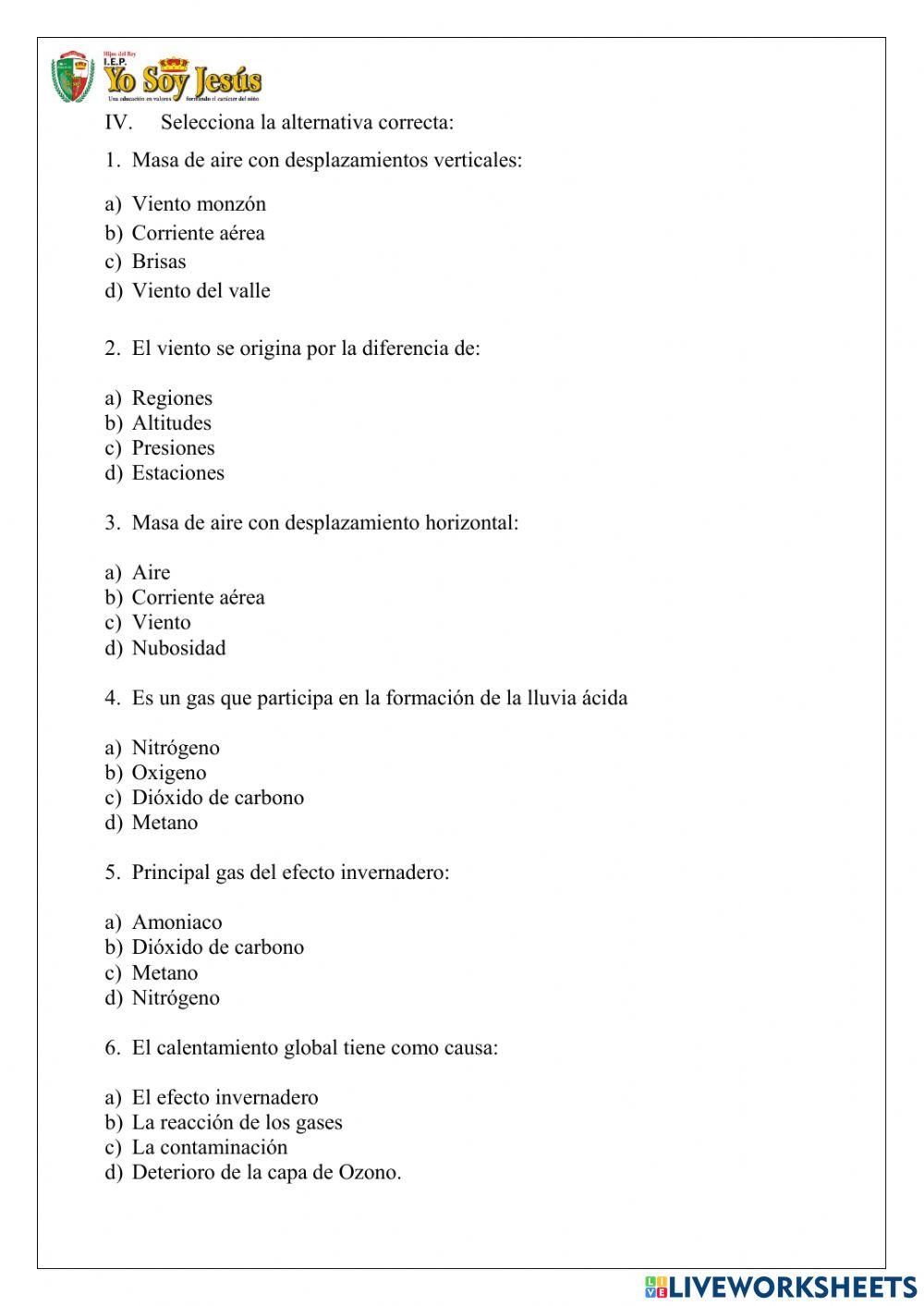 Evaluación de geoigrafía
