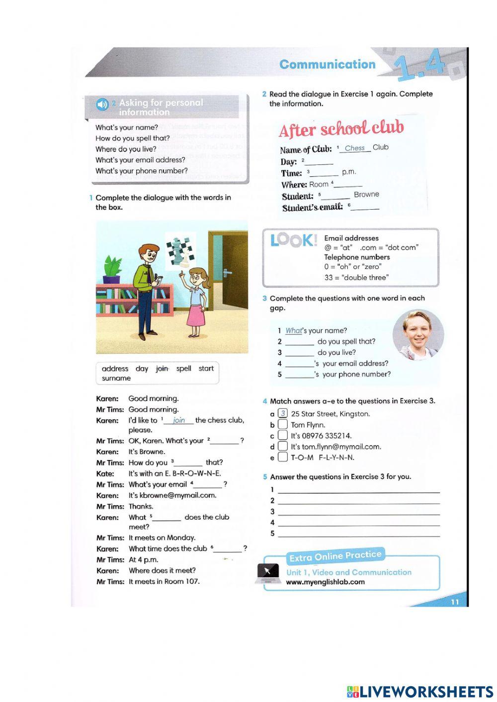 GG2 Where do you live, My school