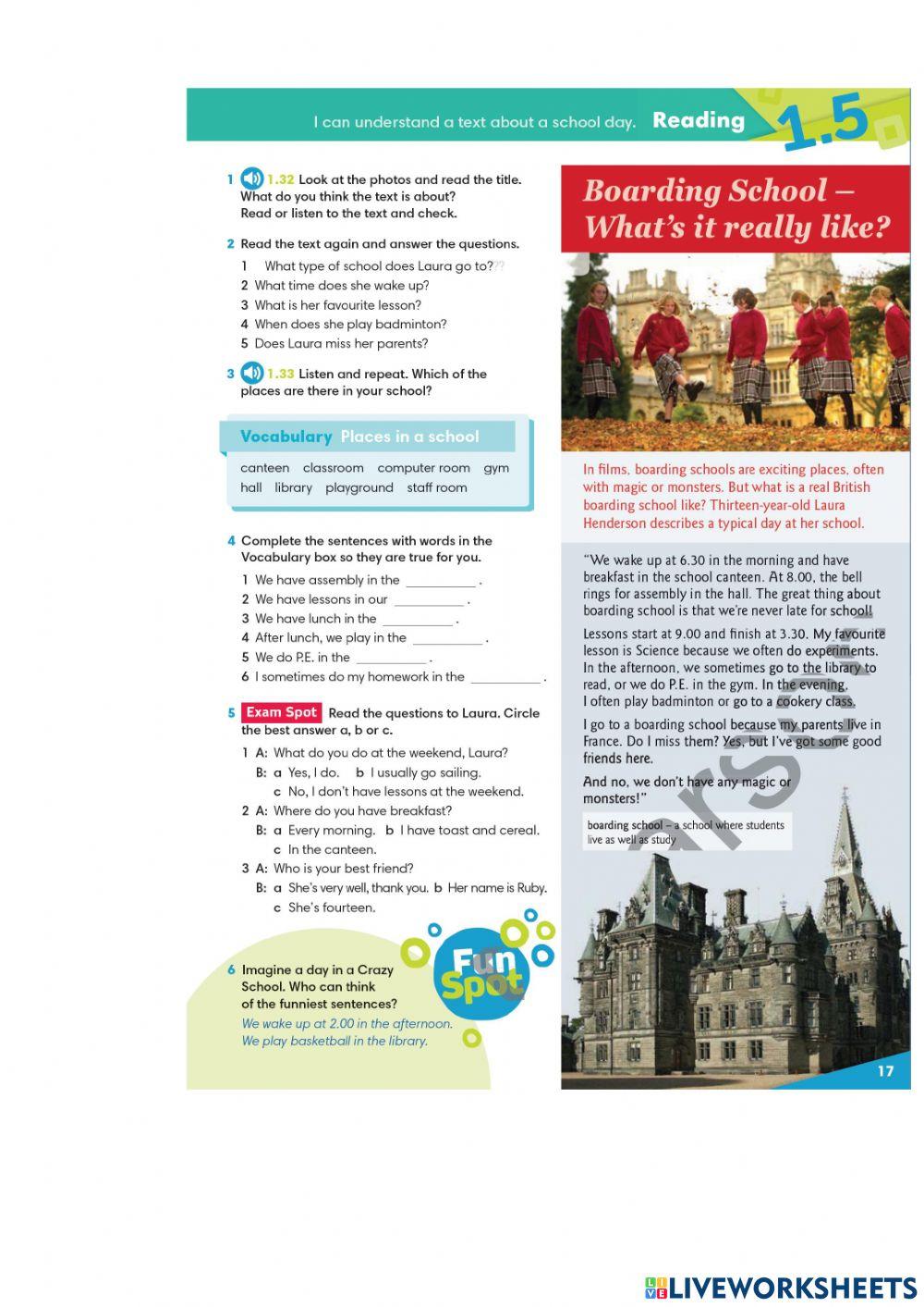 GG2 Where do you live, My school