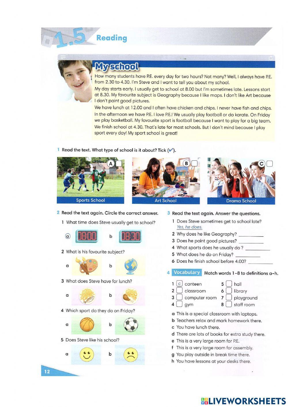 GG2 Where do you live, My school