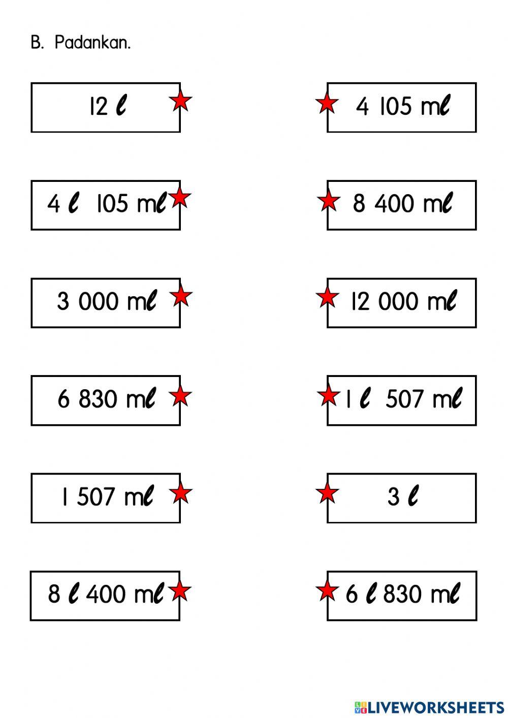 Penukaran Unit isi Padu Cecair