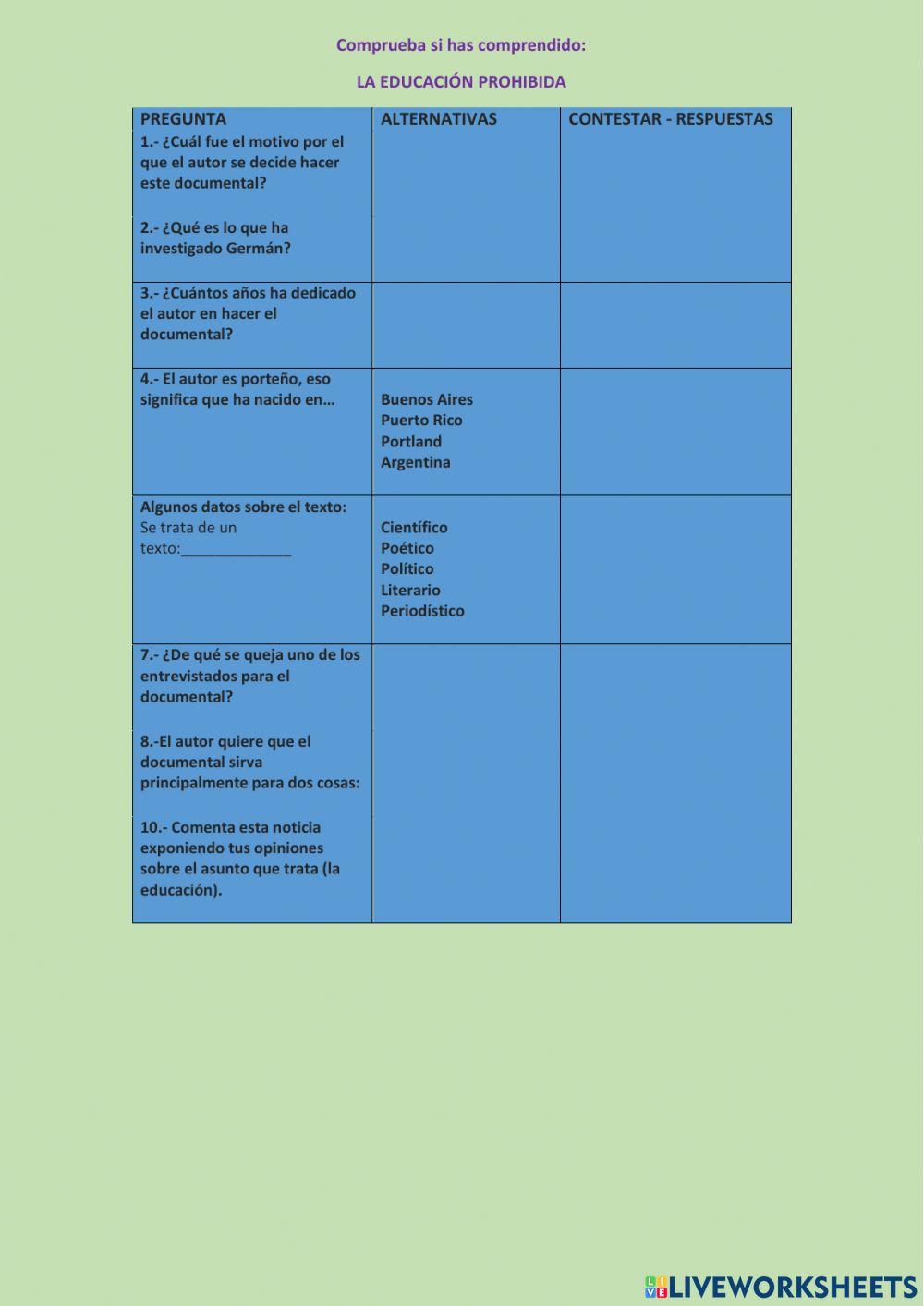 Taller lectura la educacion