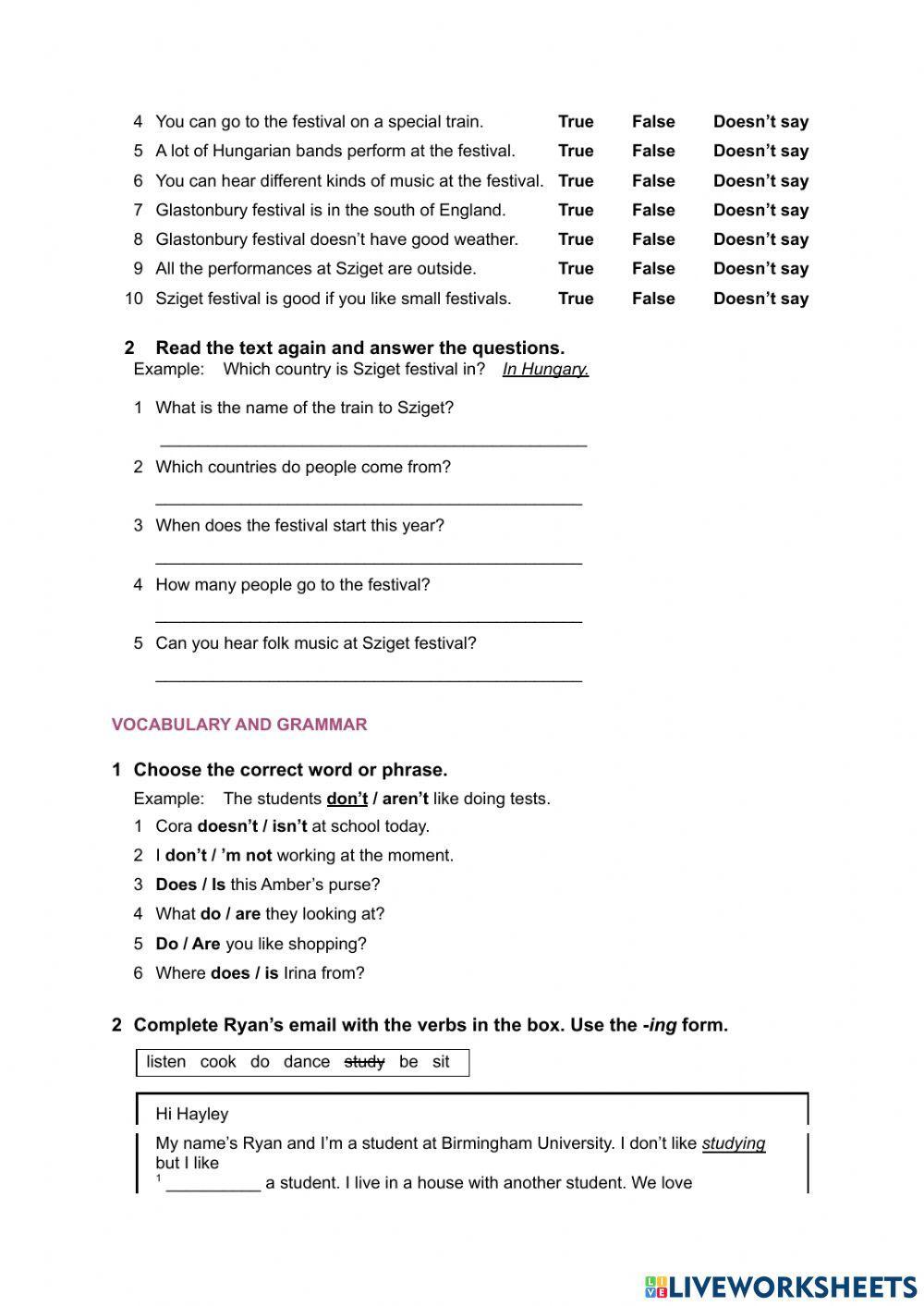 Elementary test unit 6